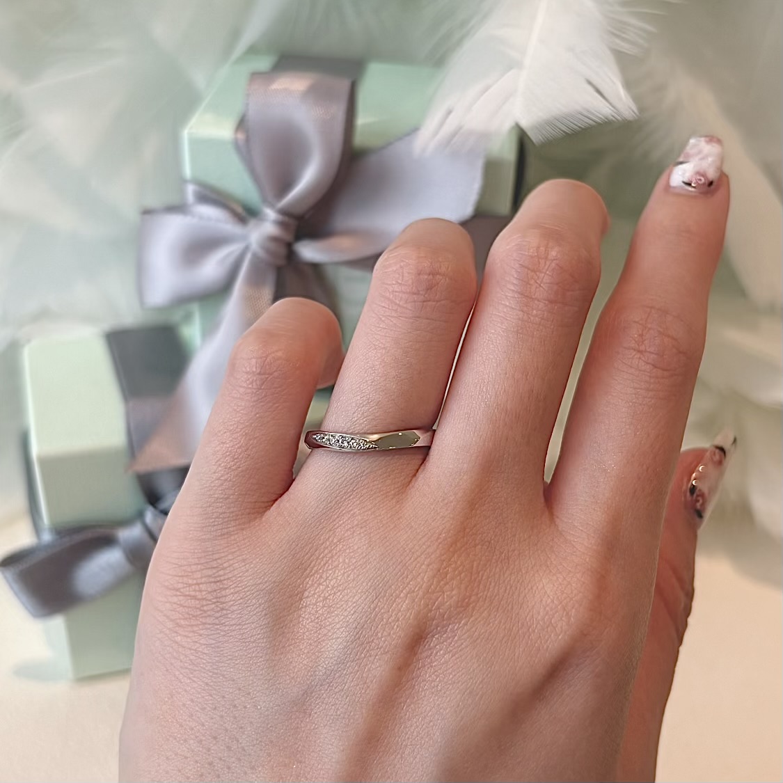 心結婚指輪　プラチナダイヤモンド入り