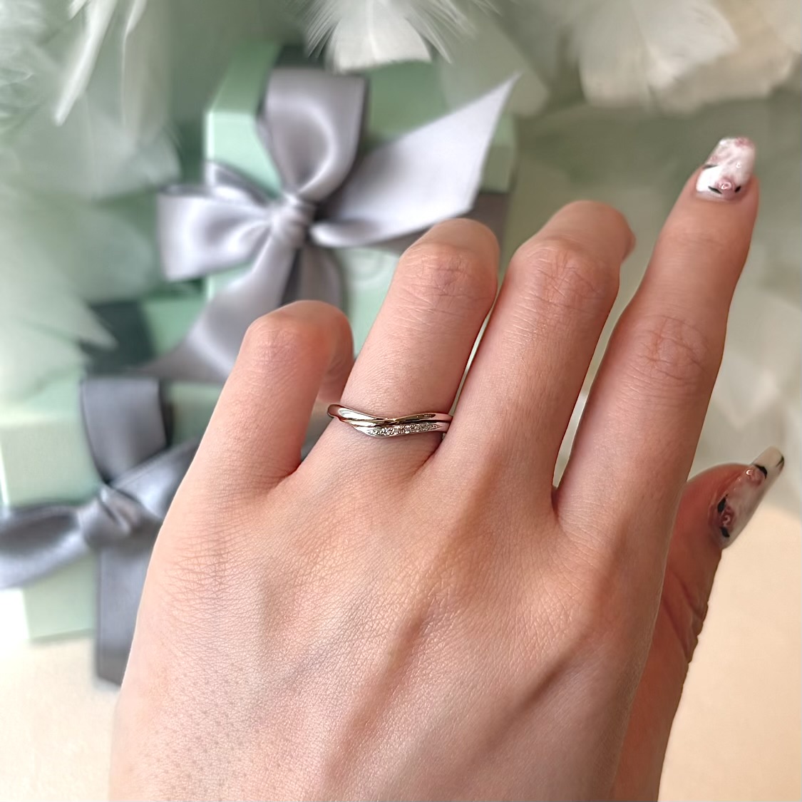 ソルナ結婚指輪　ダイヤ入り