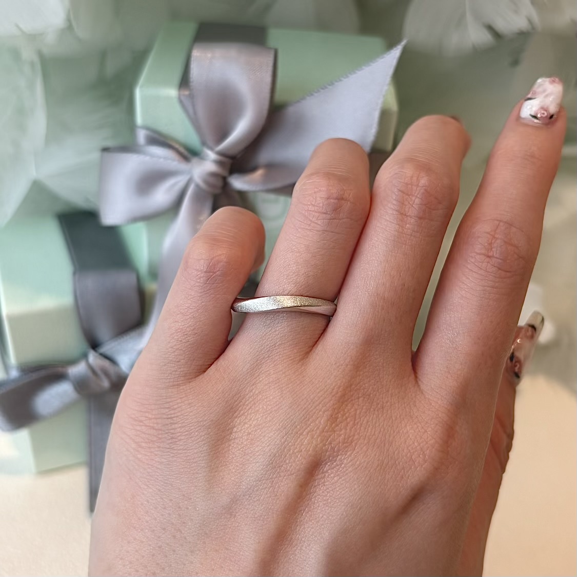 永遠結婚指輪　ダイヤモンドパウダー加工入りのかっこいいデザイン
