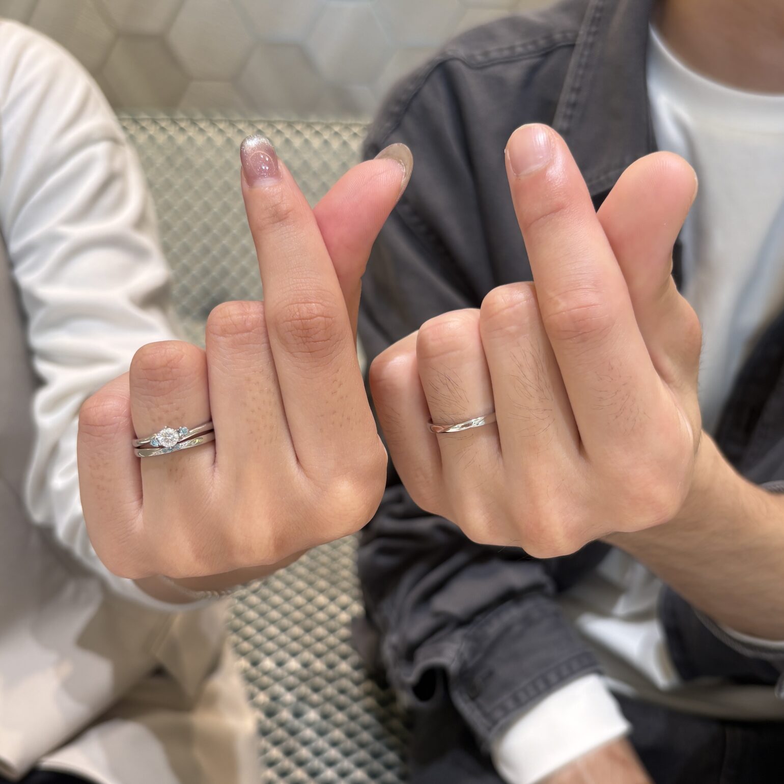 アイスブルー　結婚指輪