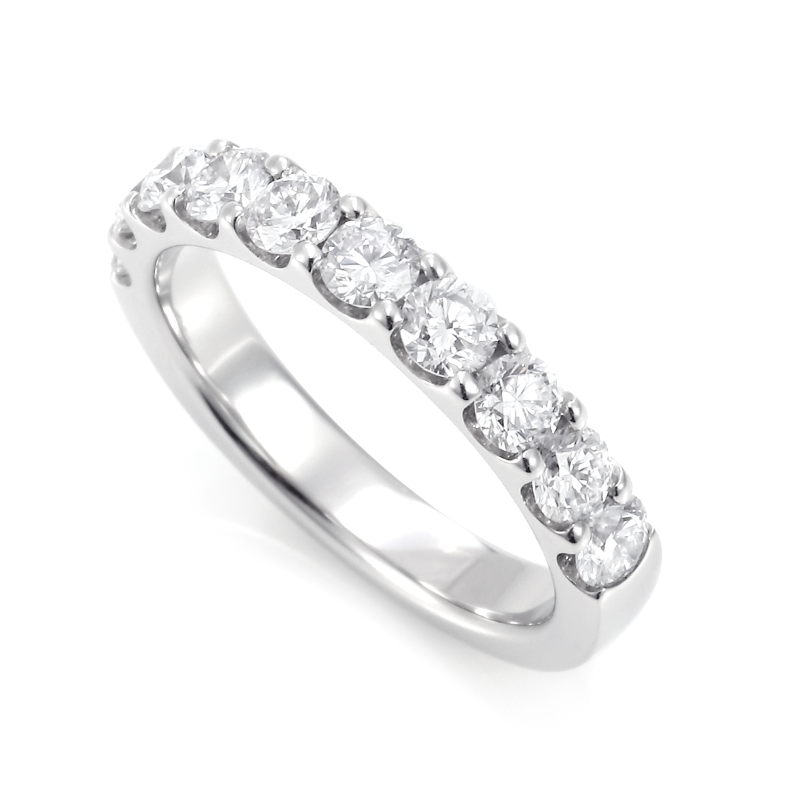 鍛造製法のハーフエタニティリング　プラチナ