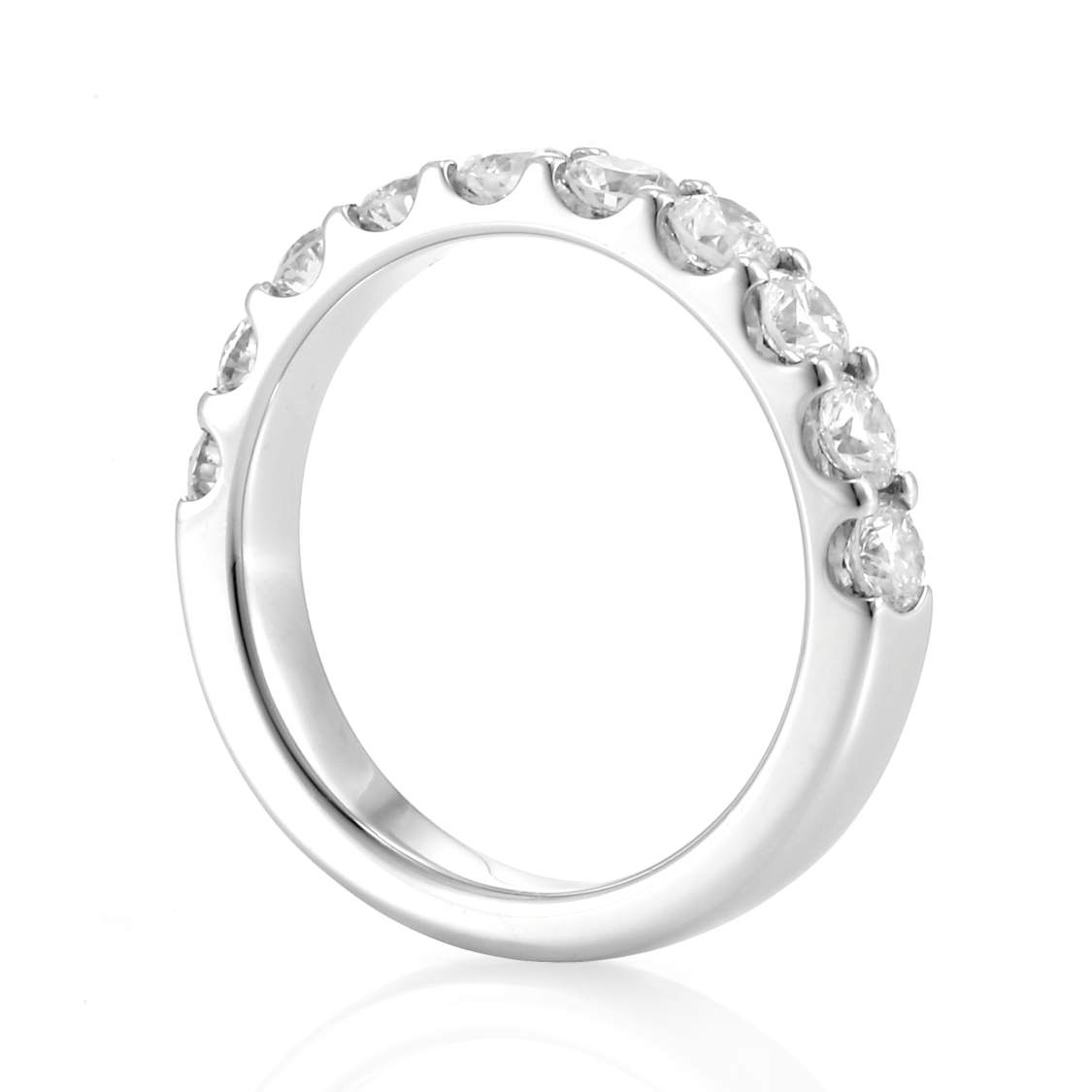 鍛造製法のハーフエタニティリング　純プラチナ