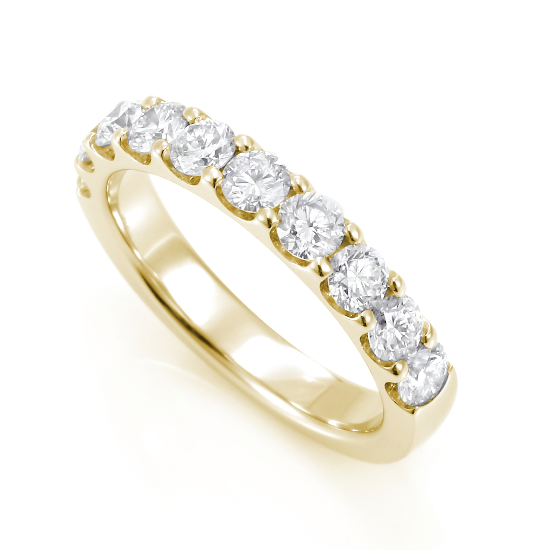 鍛造製法のハーフエタニティリング　K18イエローゴールド