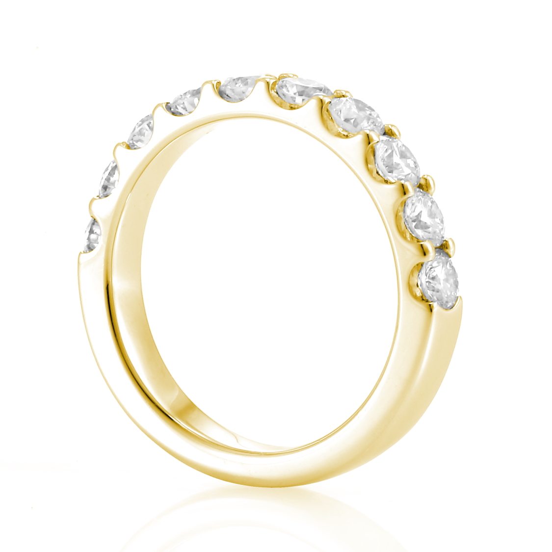 鍛造製法のハーフエタニティリング　K18イエローゴールド