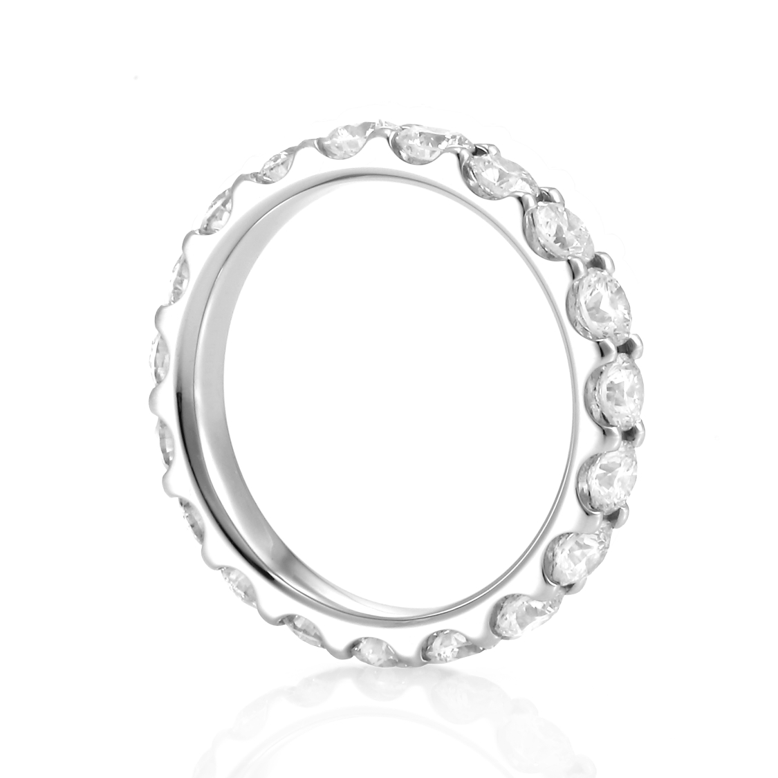 純プラチナ鍛造製法の丈夫なフルエタニティリング