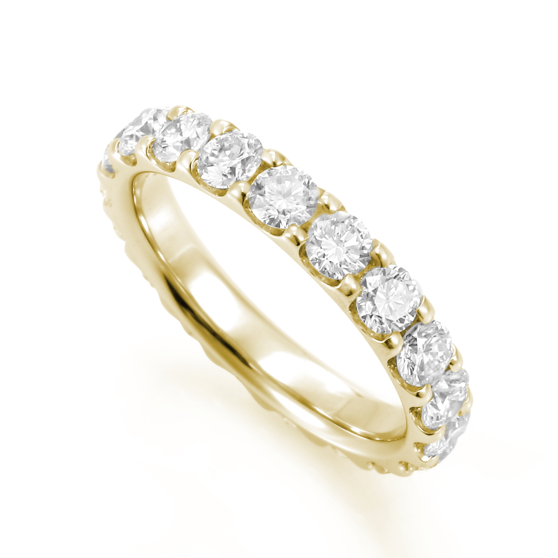 鍛造製法の丈夫なフルエタニティリング