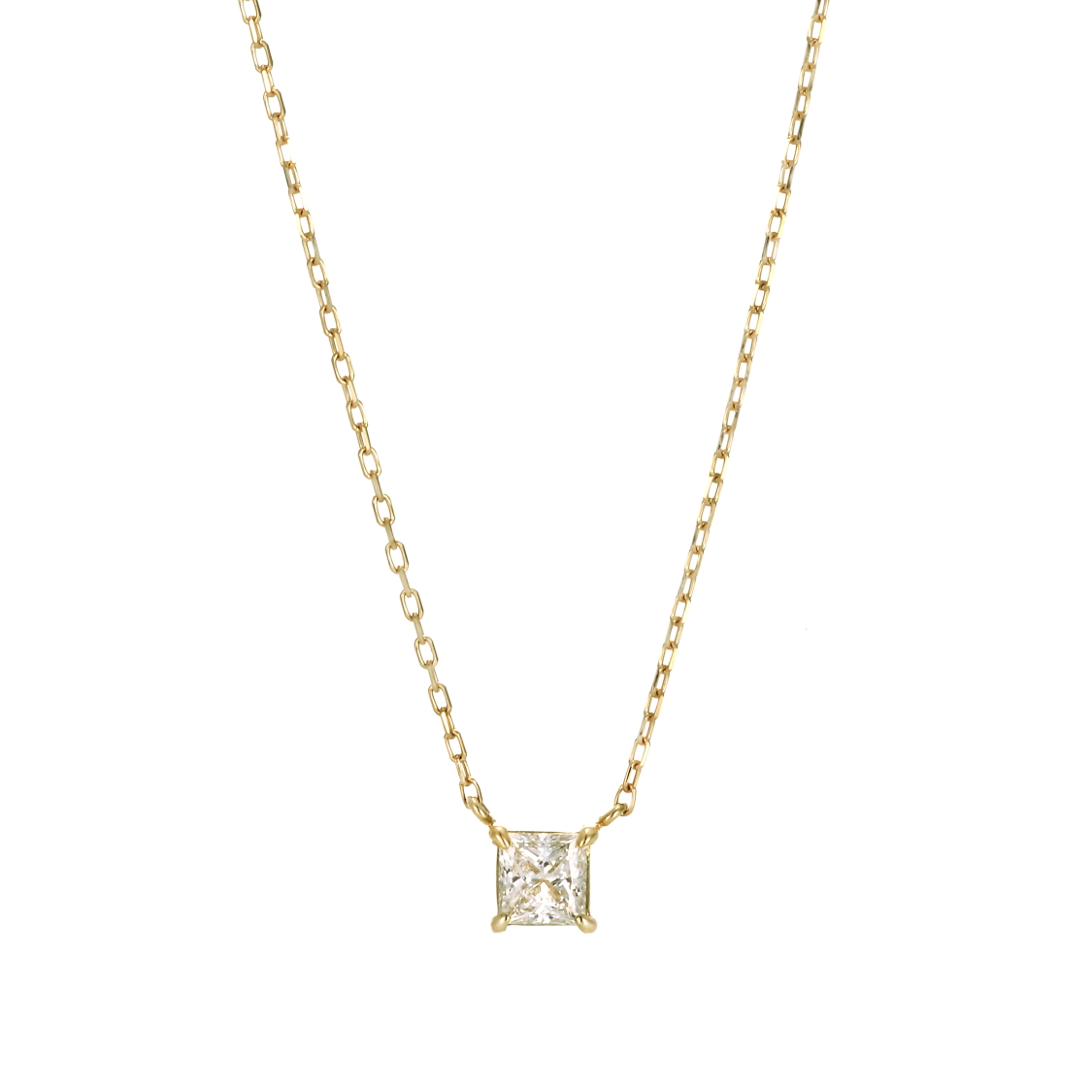 プリンセスカットの婚約ネックレス