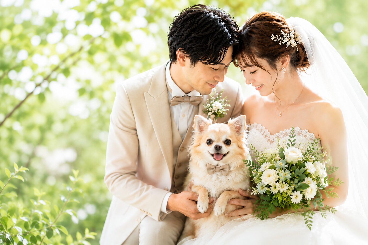 愛犬と一緒にフォトウエディング